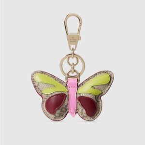 Gucci Butterfly Key Holder - Pink, Green, and Brown